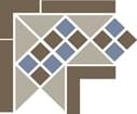 TopCer Octagon Corner Lisbon Beige Coffee Brown 21.5x21.5